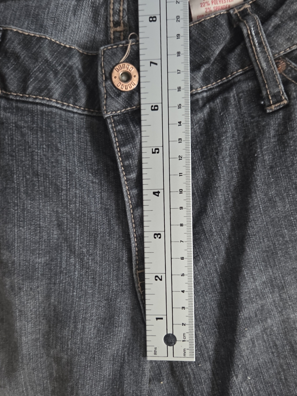 Vintage Bongo Faded Dark Wash Bootcut Jeans Y2K - Picture 8 of 9
